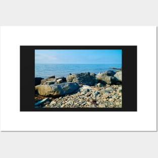 Pebbles & Rocks Beach With Ocean View - Coastal Scenery - Aberaeron Posters and Art